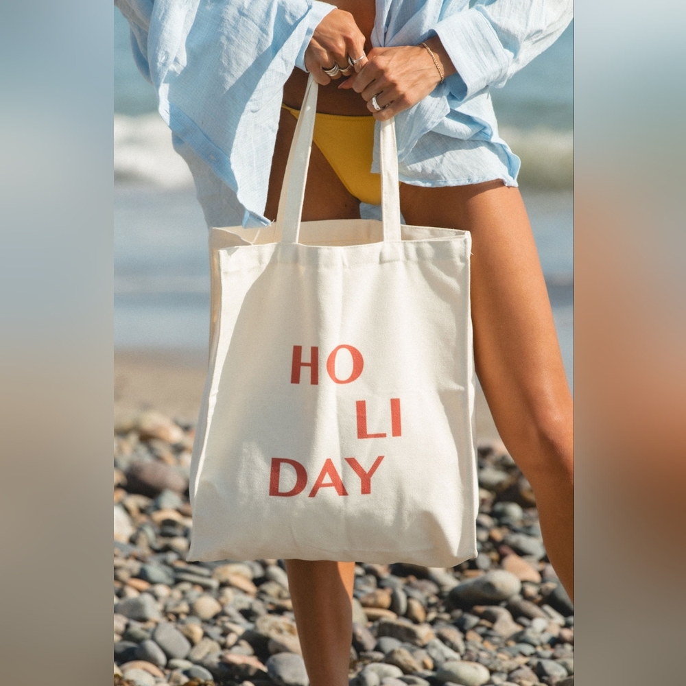 NWT Solai Holiday Large Canvas Tote Bag